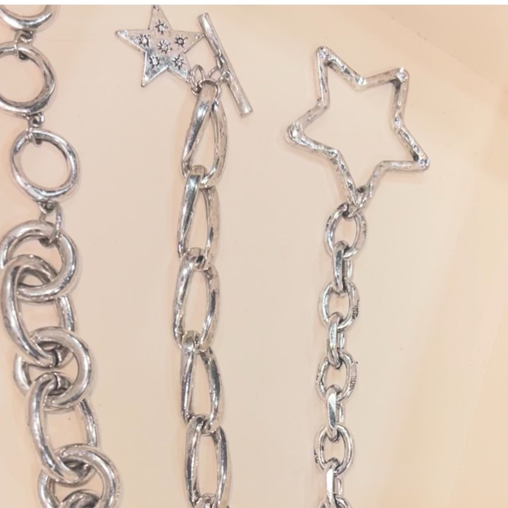 SHYANNE WOMEN'S Western Silver tone Star Charm Bracelet SetCowgirl Rodeo